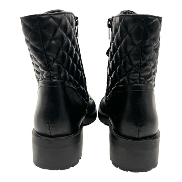Nanette Lepore Idalia Black Quilted Combat Boots Lugg Sole Women’s 10 - Picture 7 of 14
